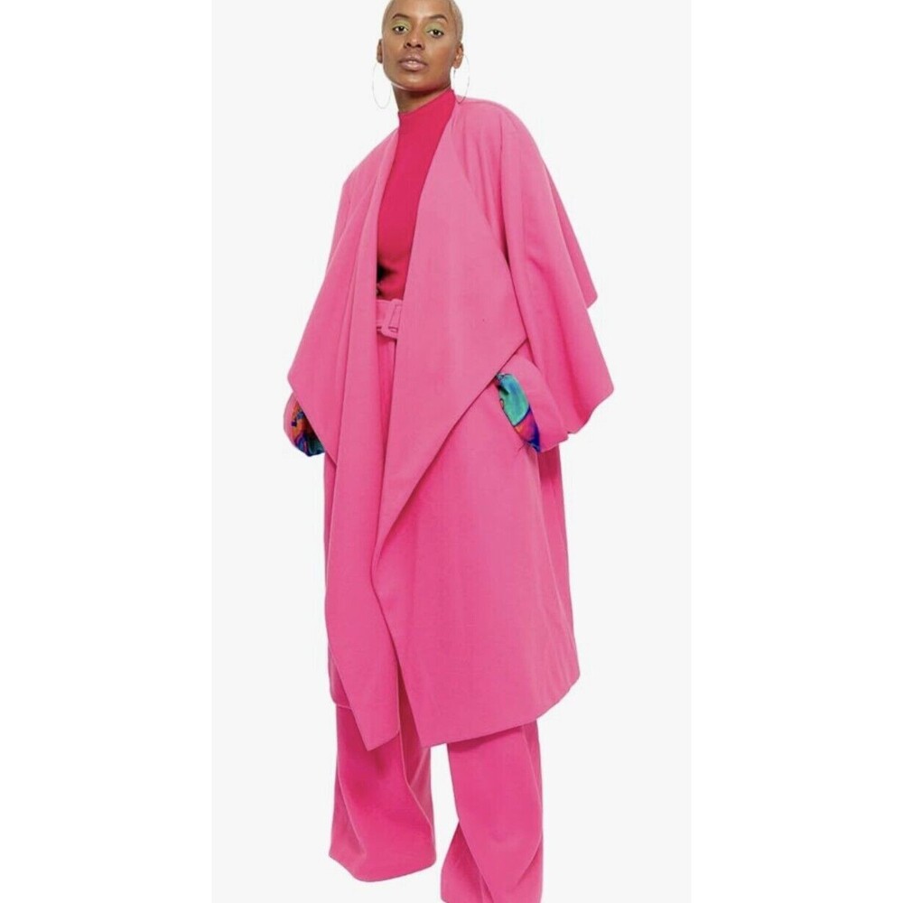 Chaouiche Western Oversized Maxi Coat Women's Hot Pink Cape Medium (D09)